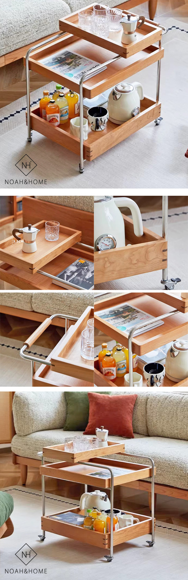 CU/行雲推車 實木邊几